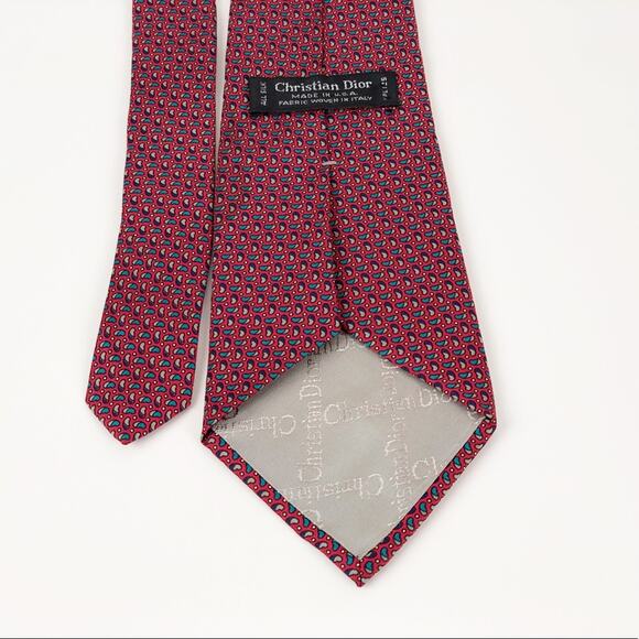 Christian Dior 100%‎ Silk Red Tie - Picture 2 of 8